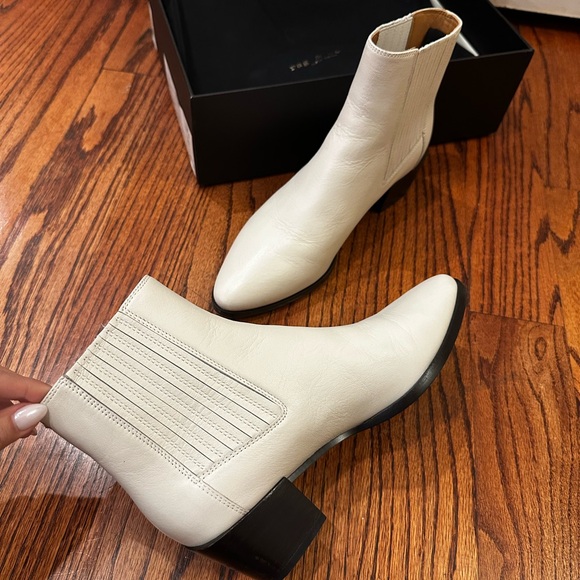 rag & bone White Leather Ankle Boots - Picture 3 of 8
